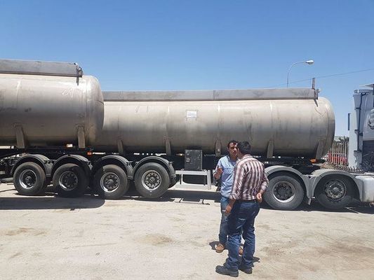 42m3 ناقلة الوقود نصف مقطورة ، 3 محورات من الفولاذ المقاوم للصدأ ناقلات