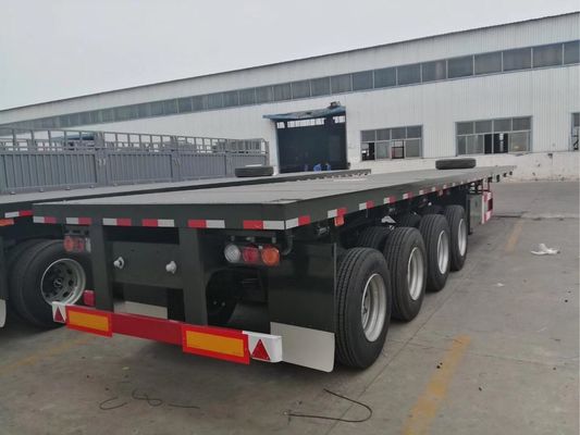 80 طن 40ft 45ft تستخدم 4 محور نصف مقطورة مسطحة