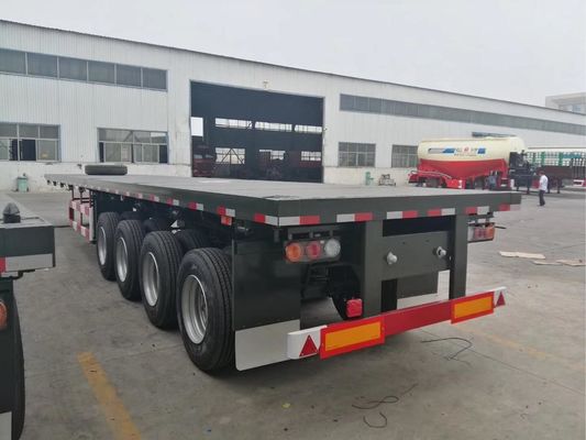 80 طن 40ft 45ft تستخدم 4 محور نصف مقطورة مسطحة