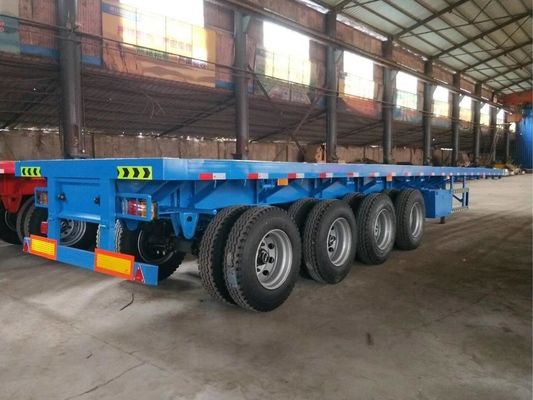 80 طن 40ft 45ft تستخدم 4 محور نصف مقطورة مسطحة