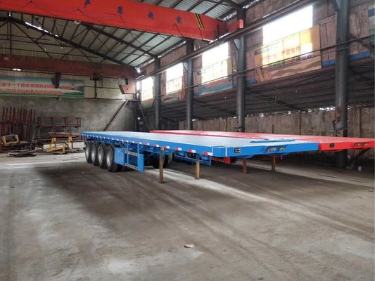 80 طن 40ft 45ft تستخدم 4 محور نصف مقطورة مسطحة