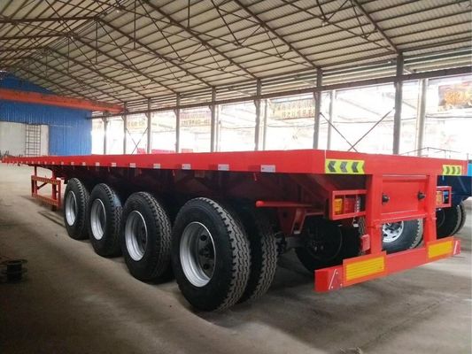 80 طن 40ft 45ft تستخدم 4 محور نصف مقطورة مسطحة