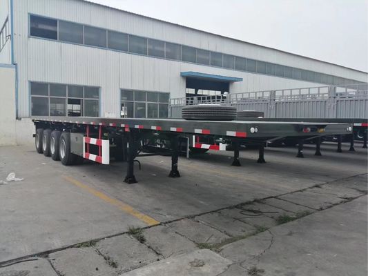 80 طن 40ft 45ft تستخدم 4 محور نصف مقطورة مسطحة