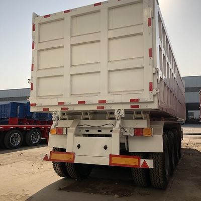 60T 80T مقطورات خلفية ، 4 محورات مقطورة خلفية 35m3 40m3